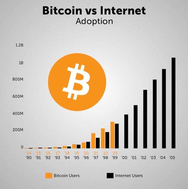 Bitcoin vs Internet Adoption